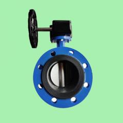 Turbine double flange butterfly valve